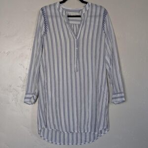 Enfasis Nightgown XXL‎ Cotton Stripes Long Sleeve Nighty Grandmacore  Pajamas